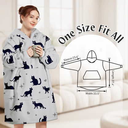 Queenshin Oversized Wearable Blanket Fluffy Hoodie for Women Men Girls Cat 🍁 All In One Marketplace Canada