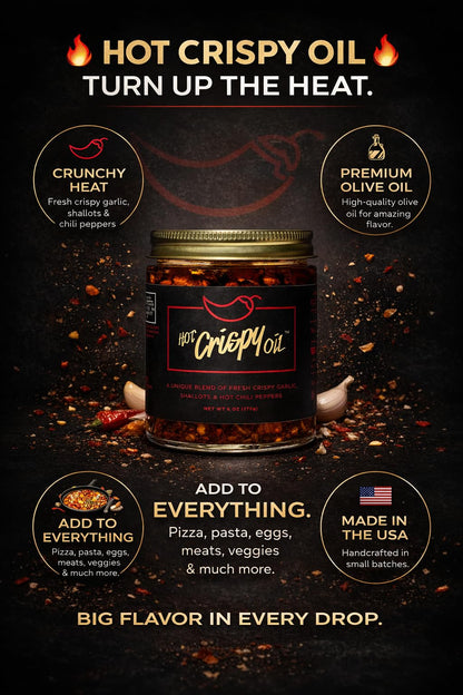 Hot Crispy Oil Original – All-Natural Blend with Fried Shallots, Garlic & Chili Peppers, 170g