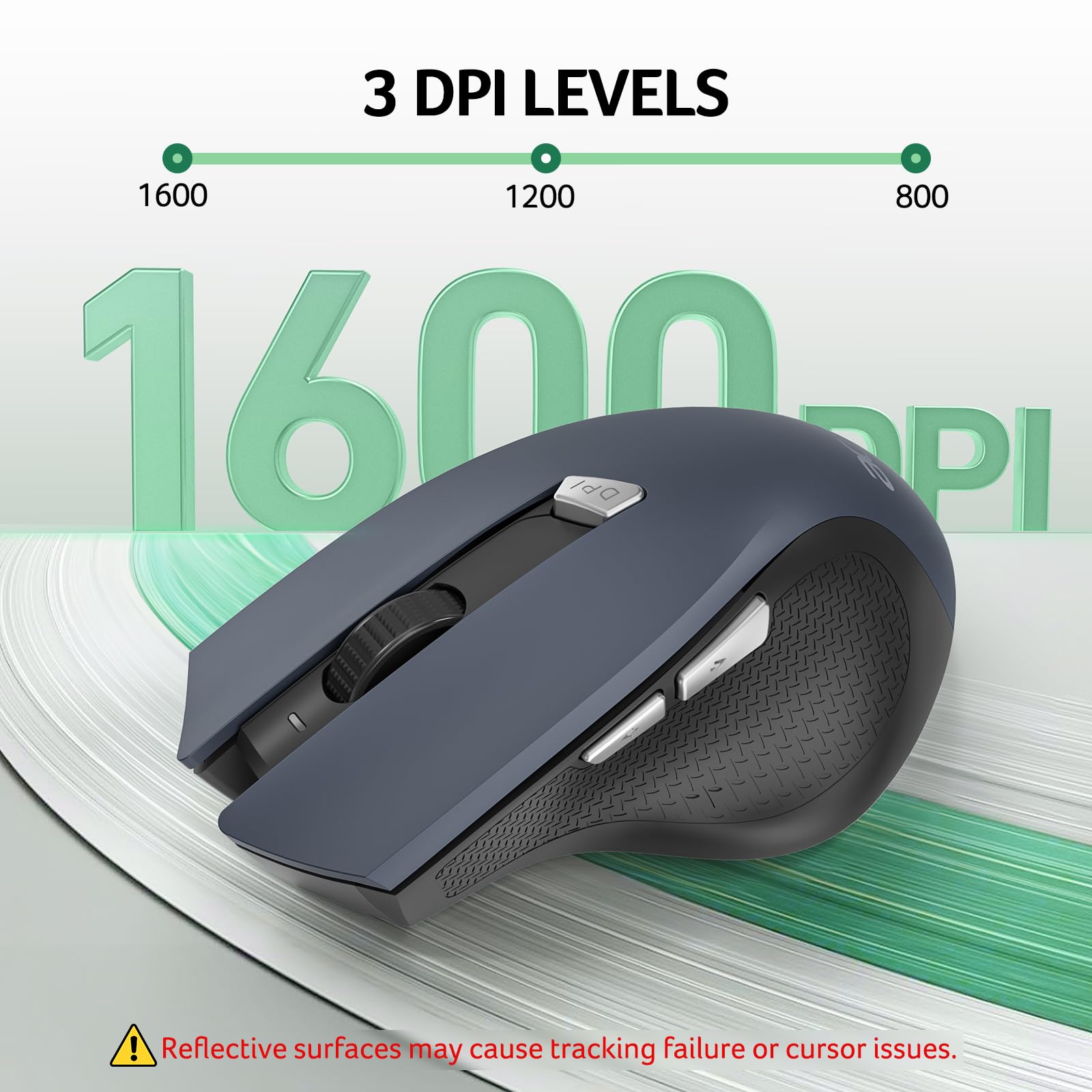 Acer Wireless Mouse for Laptop, 2.4GHz Computer Mouse Wireless with USB Receiver, Portable Cordless Mice, 3 Adjustable DPI Ergo USB Mice, 6 Buttons, Medium to Large Sized Hands for PC, Laptop, Desktop - Available at All In One Marketplace Canada