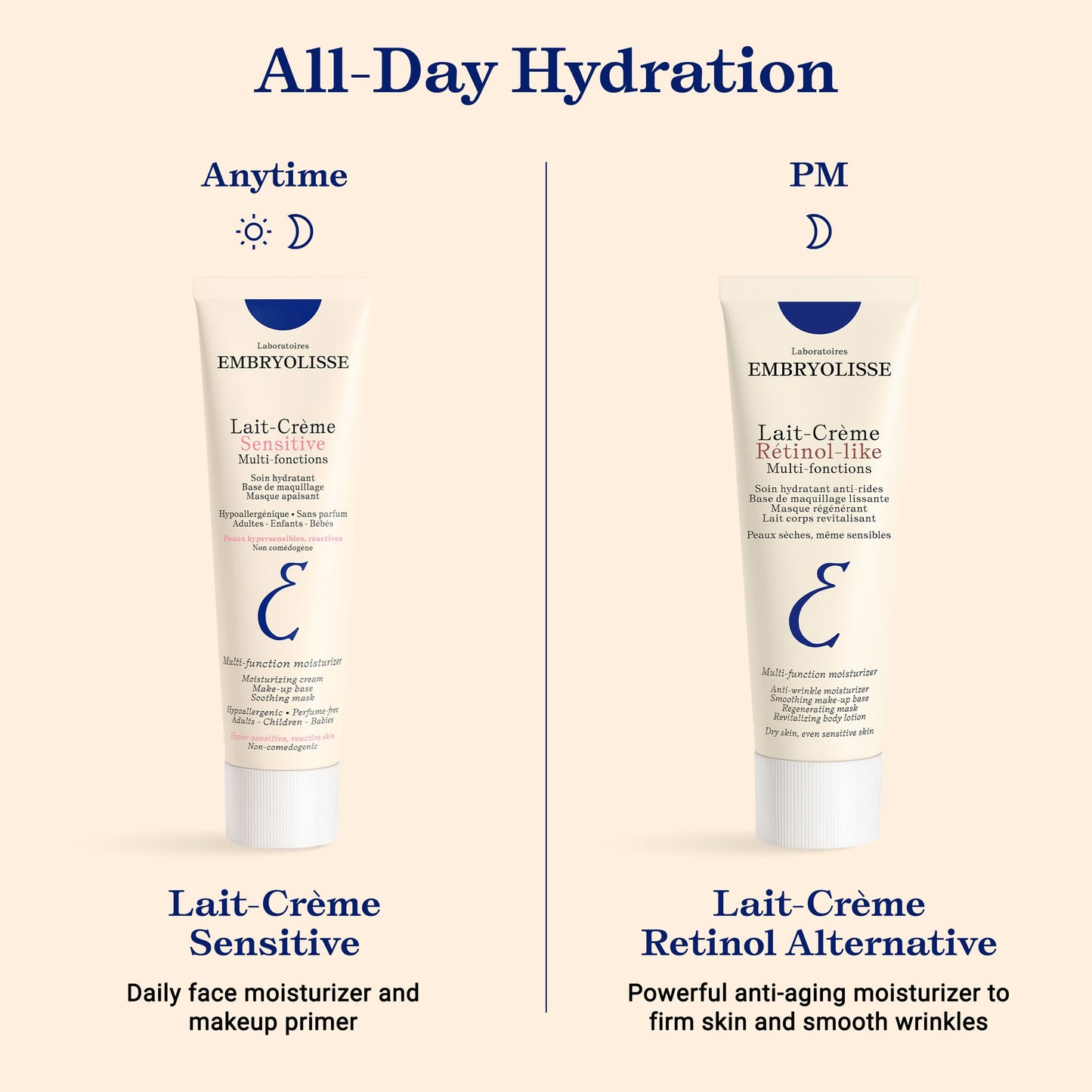 Embryolisse Lait Crème Sensitive Moisturizer. Hypoallergenic Face & Body Cream for All Skin Types With Aloe Vera & Shea Butter. Fragrance-Free & Suitable for Sensitive Skin - 100ml Embryolisse