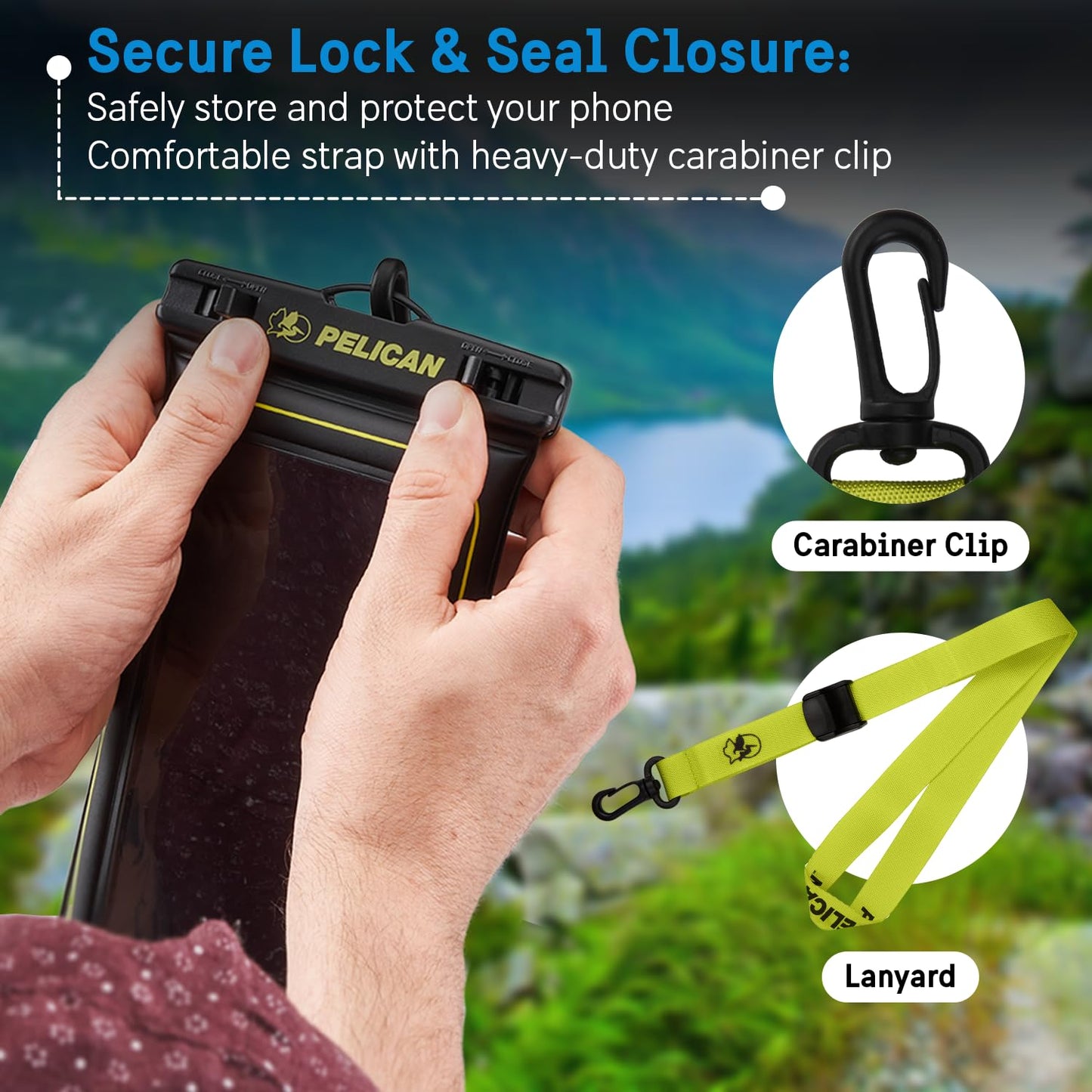 Pelican 2 Pack Marine Waterproof Phone Pouch (Regular) -Black/Hi-Vis Yellow - Available at All In One Marketplace Canada