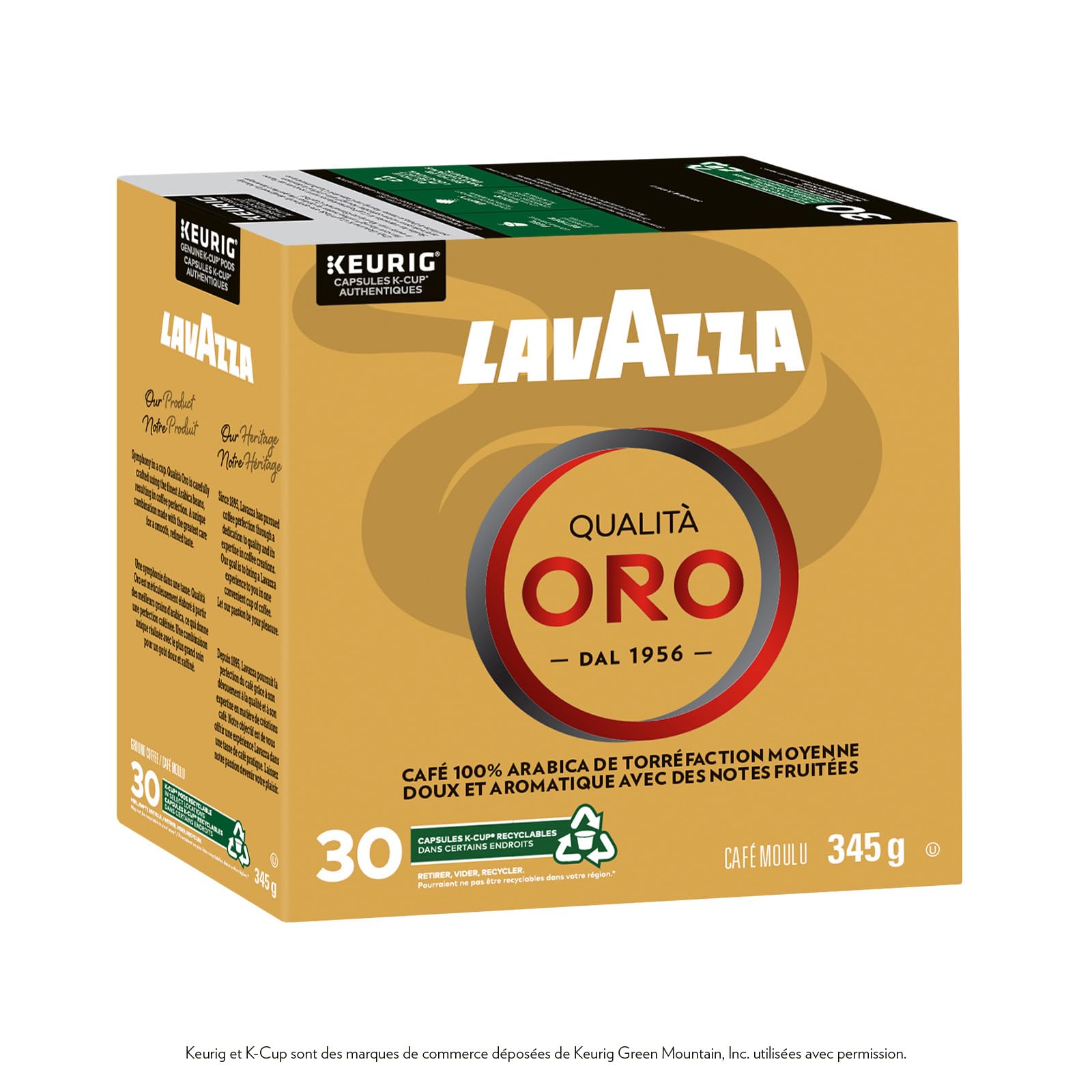 Lavazza Qualità Oro Medium Roast K-Cup Coffee Pods, 30 Count For Keurig Coffee Makers