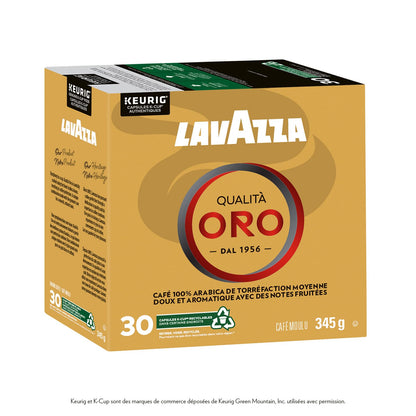 Lavazza Qualità Oro Medium Roast K-Cup Coffee Pods, 30 Count For Keurig Coffee Makers