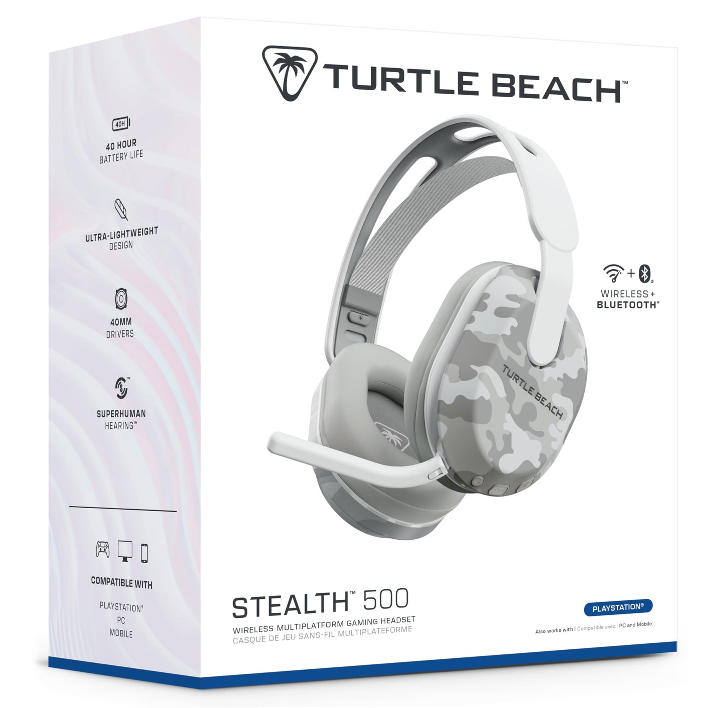 Turtle Beach Stealth 500 Arctic Camouflage PlayStation Wireless Gaming Headset w/ 40 Hour Battery and Bluetooth for PS5, PS4, PC and Mobile Turtle Beach