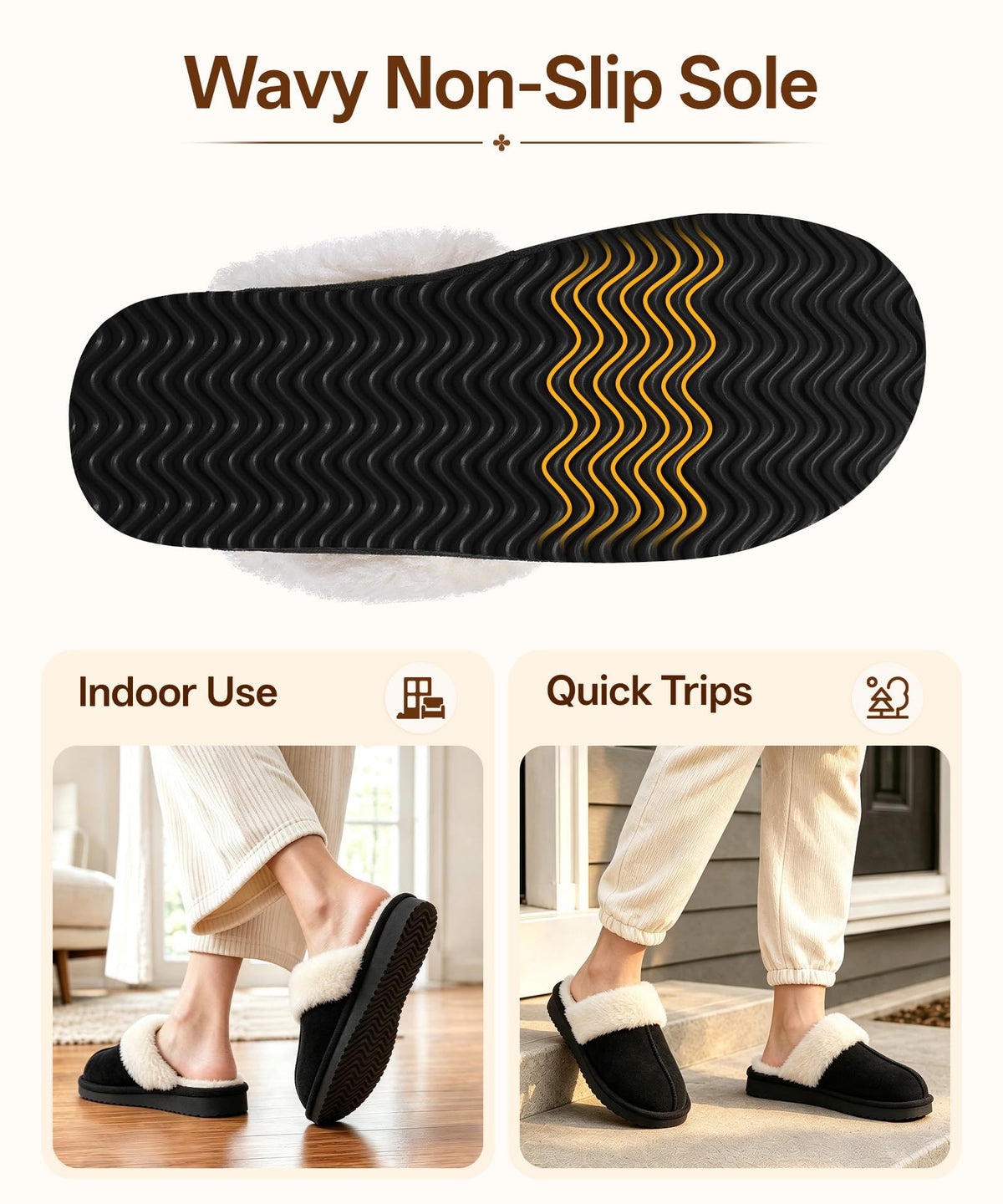 Litfun Fuzzy Memory Foam Slippers for Women Indoor Outdoor House Shoes 🍁 All In One Marketplace Canada