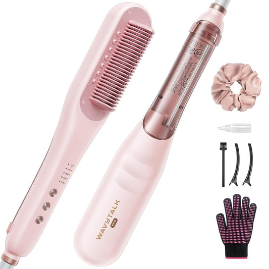 Wavytalk Pro Steam Hair Straightener Brush, Steamline Pro 3 in 1 Straightening Brush, Steam Reduces Damage, Nourishes Hair, and Expedites Straightening - Available at All In One Marketplace Canada