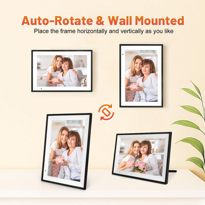 Anna Bella Digital Photo Frame 10.1 Inch with 1280x800 HD IPS Touch Screen, 32GB WiFi Digital Picture Frame with App Sharing, Auto-Rotate Photo Frame with Sleep Mode, Gift for Parents, Friends - Available at All In One Marketplace Canada