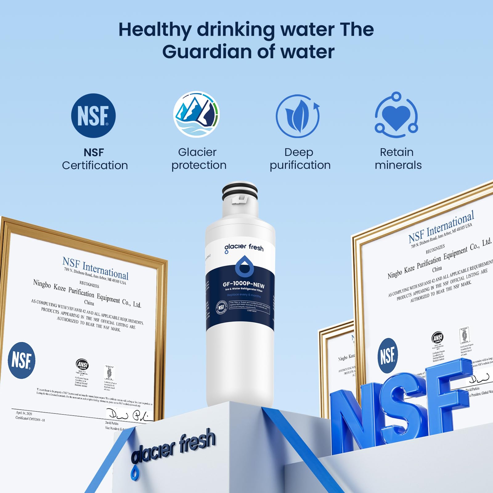 GLACIER FRESH Water Filter LT1000PC Compatible with LG LT1000P, LT1000P/PC/PCS, LT-1000PC, MDJ64844601, 9980 Water Filter, and LT120F, ADQ73214404 Air Filter Combo, 3 Pack - Available at All In One Marketplace Canada