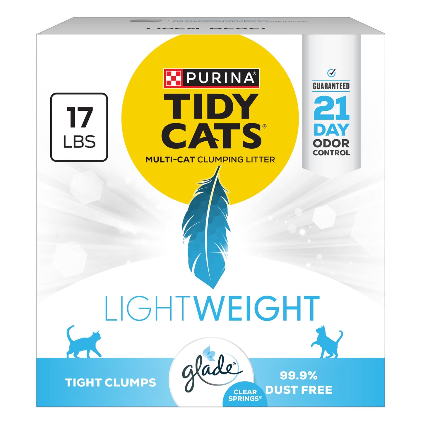 Purina Tidy Cats Lightweight with Glade Clear Springs Multi-Cat, Clumping, Low Dust, Scented Cat Litter - 17 lb. Box Purina Tidy Cats