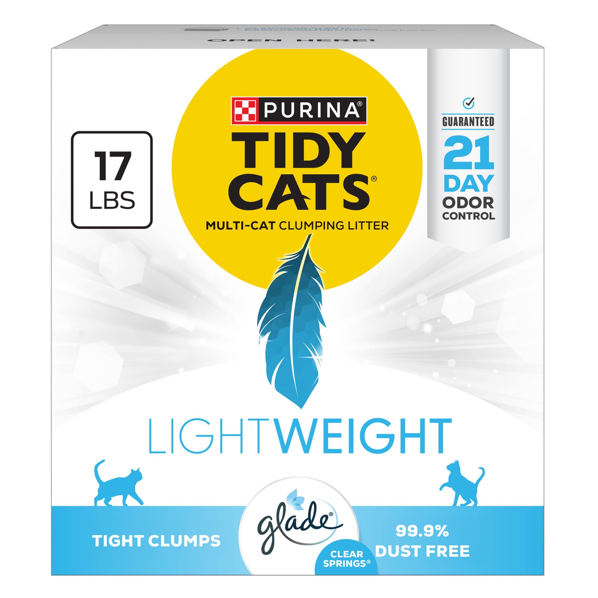 Purina Tidy Cats Lightweight with Glade Clear Springs Multi-Cat, Clumping, Low Dust, Scented Cat Litter - 17 lb. Box Purina Tidy Cats