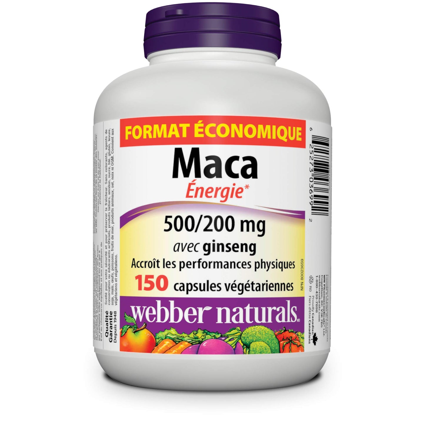 Webber Naturals Maca Energy with Ginseng, 150 Capsules Webber Naturals
