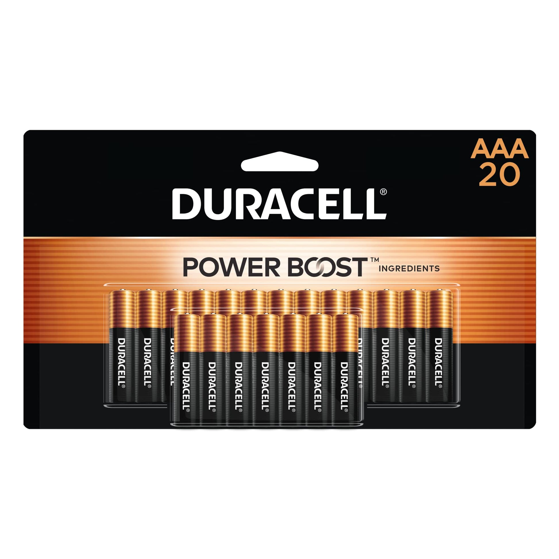 Duracell Coppertop AAA Batteries, 20 Count, 12-Year Shelf Life Duracell