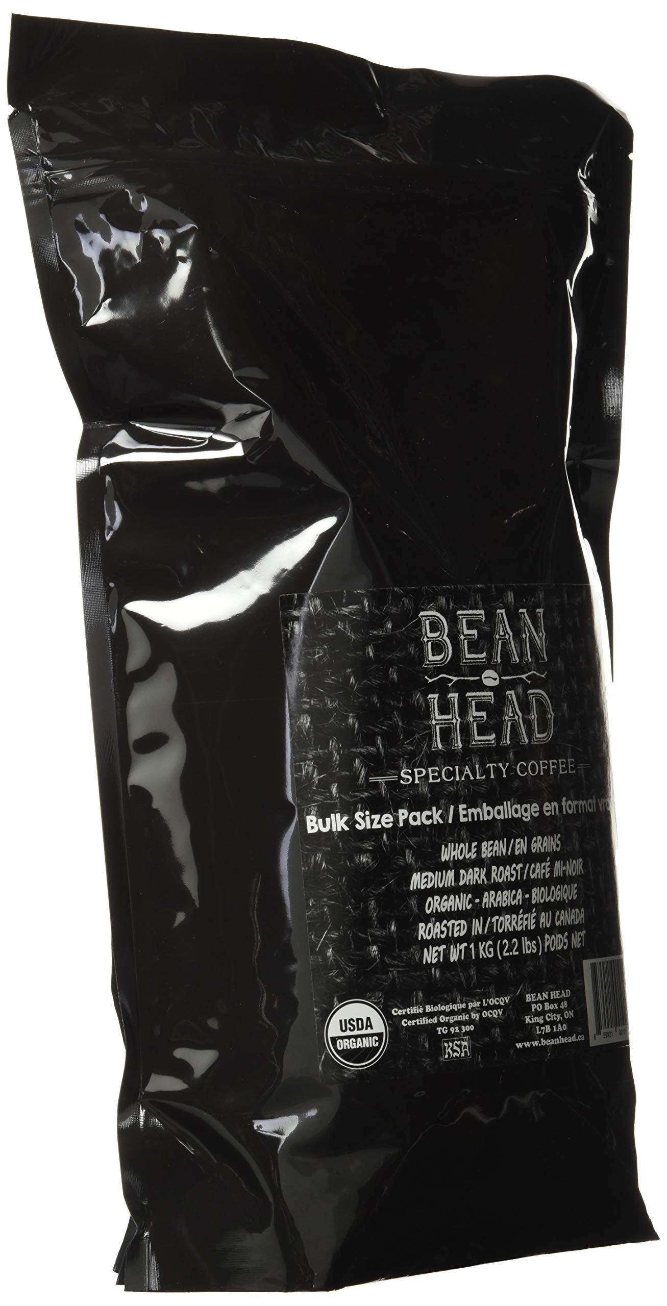 BEAN HEAD Organic Specialty Grade Coffee – 1 KG Whole Bean Bulk Pack