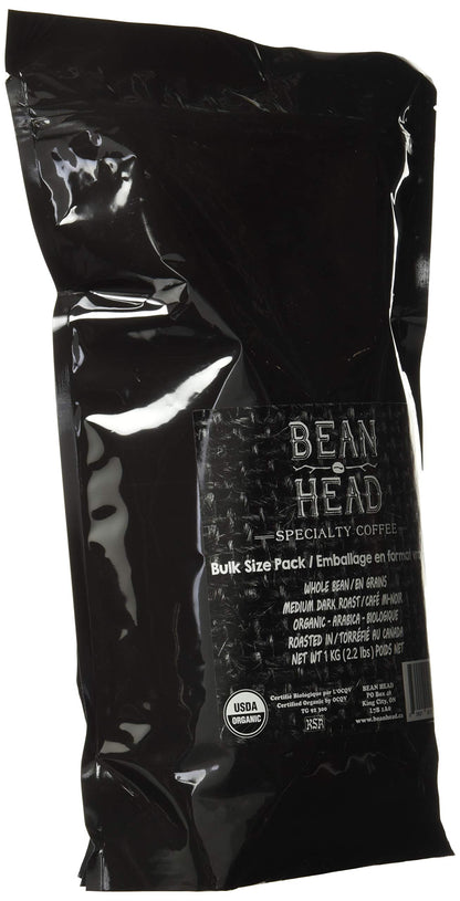 BEAN HEAD Organic Specialty Grade Coffee – 1 KG Whole Bean Bulk Pack