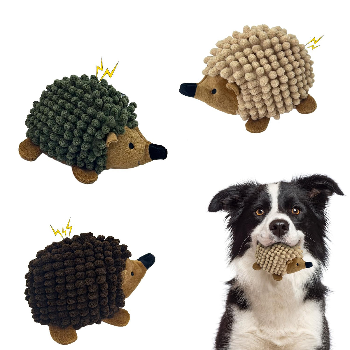 2-in-1 No-Stuffing Hedgehog Dog Toys 3 PCS, Squeaky Ball for Throwing Play 🍁 All In One Marketplace Canada