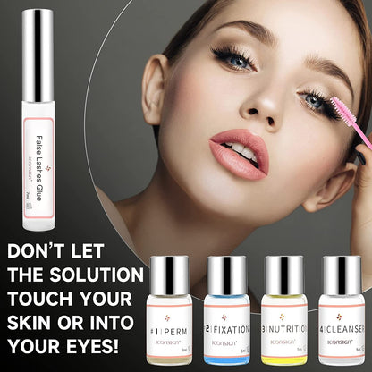 Lash Lift Kit - Eyelash Perm Kit - Professional Eyelash Curling Set - Glue Upgraded Version - Semi-Permanent Curling Perming Wave Suitable For Salon at Home (White) - Available at All In One Marketplace Canada