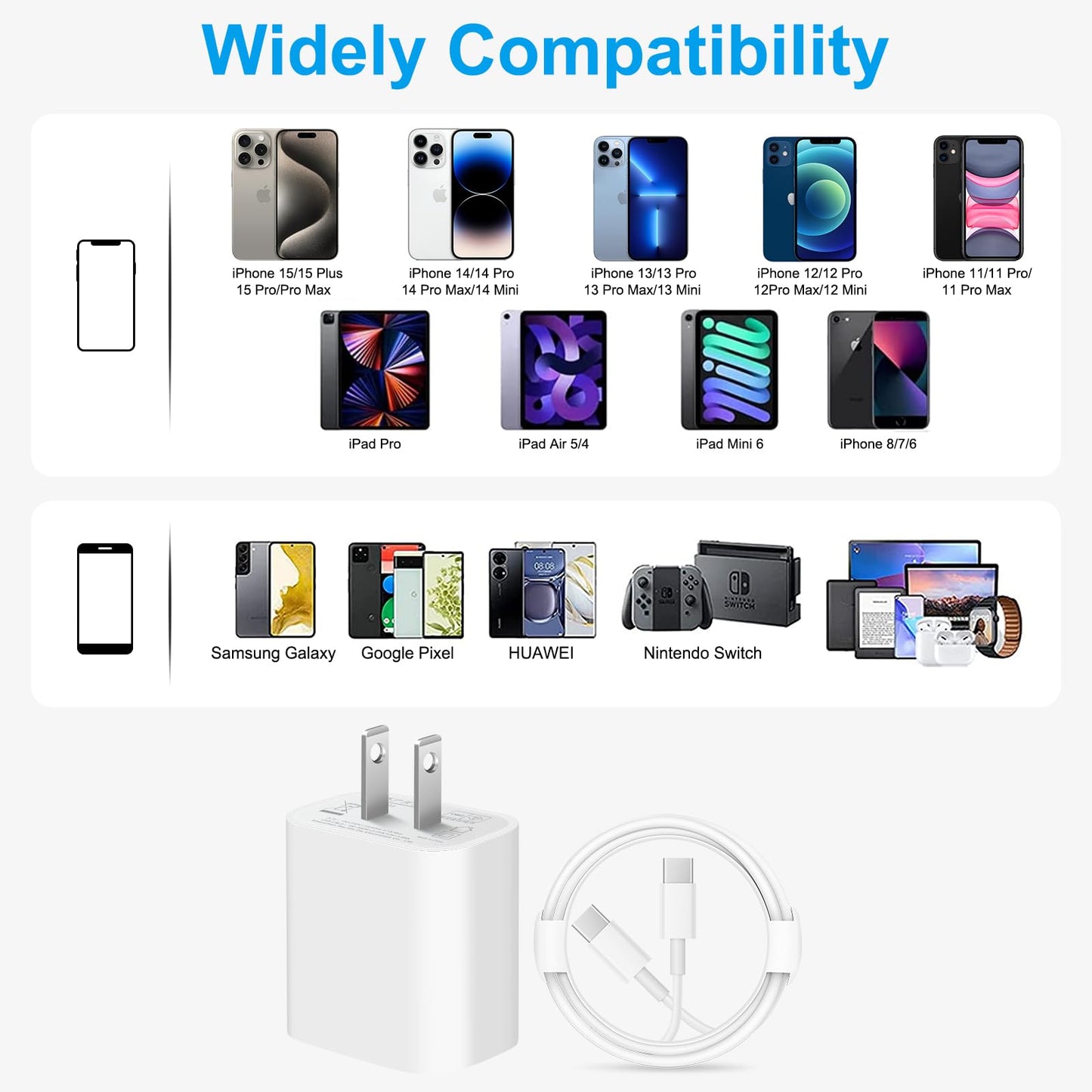 iPhone 17 16 15 Charger USB C Charger [Apple MFi Certified] 2Pack USB C Charger Block with 6FT USB C to Type C Cable Compatible with iPhone 17 16 Pro/16 Pro Max/15/15 Pro Max/16e, iPad Pro12.9/11