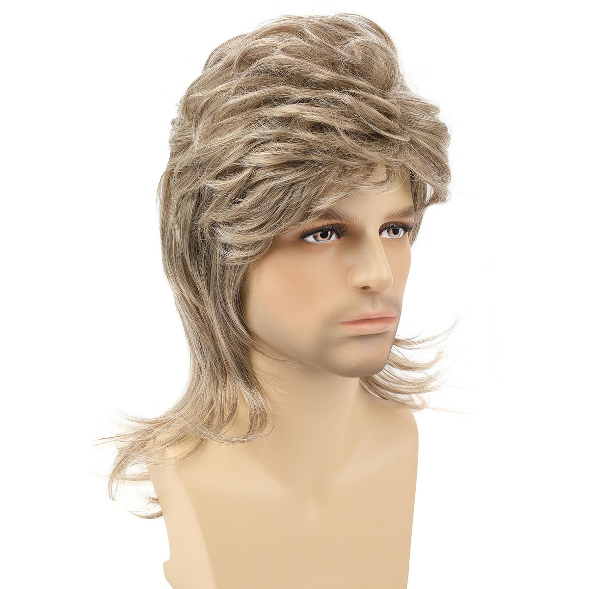 Wigs for Men 80s Costumes Fancy Party Accessory Cosplay Wig Men's wig punk heavy metal shawl curly hair holiday wig (Blonde) 🍁 All In One Marketplace Canada