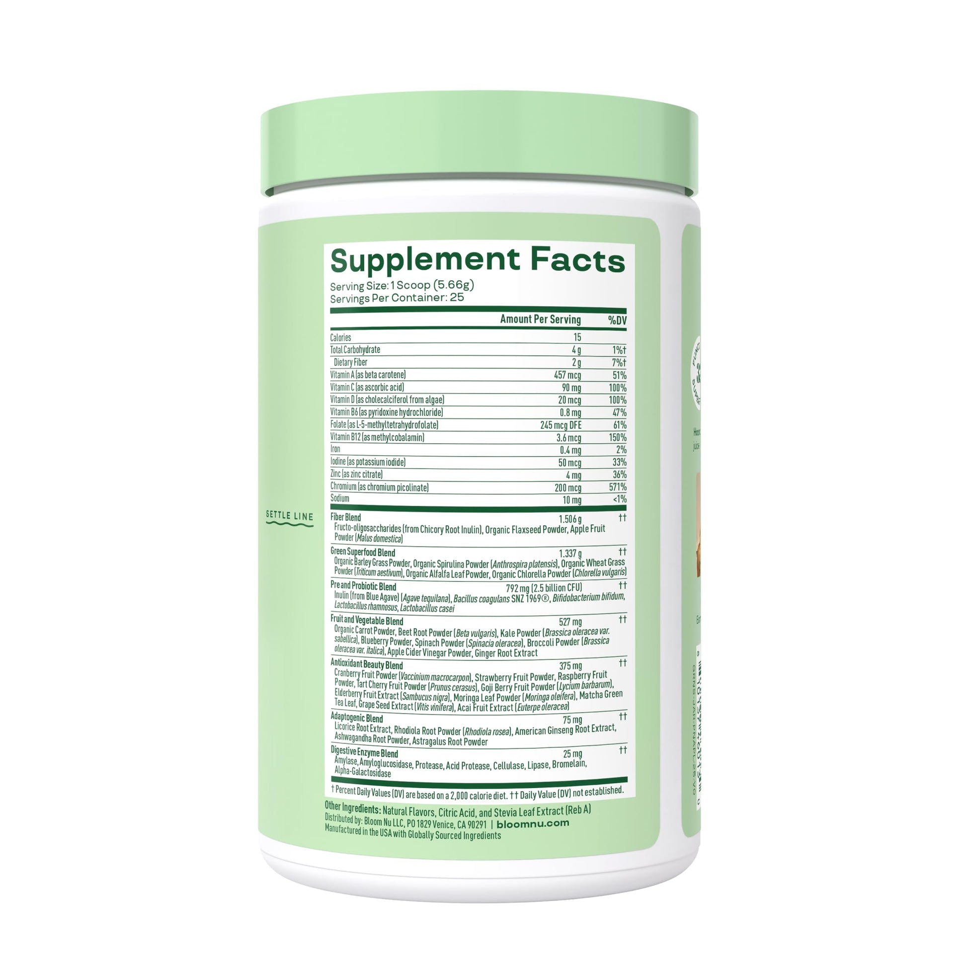 Bloom Nutrition Superfood Greens Powder, Digestive Enzymes with Probiotics and Prebiotics, Gut Health, Bloating Relief for Women, Chlorella, Green Juice Mix with Beet Root Powder, 25 SVG, Mango - Available at All In One Marketplace Canada