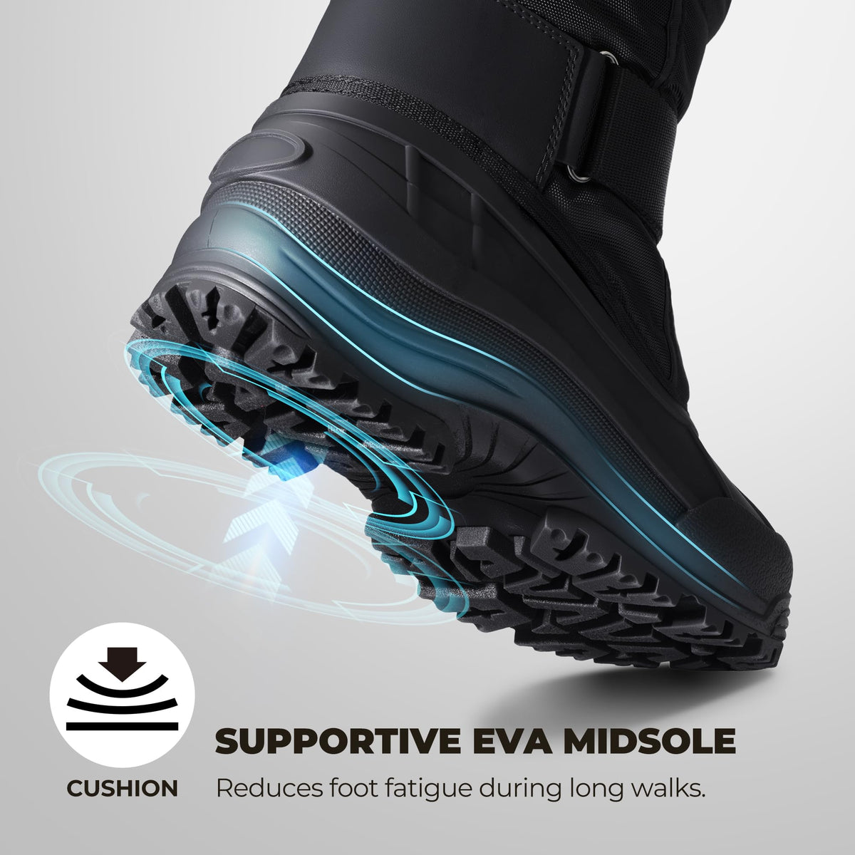 NORTIV 8 Men's Tall Waterproof Hiking Winter Snow Boots,Black,11 🍁 All In One Marketplace Canada
