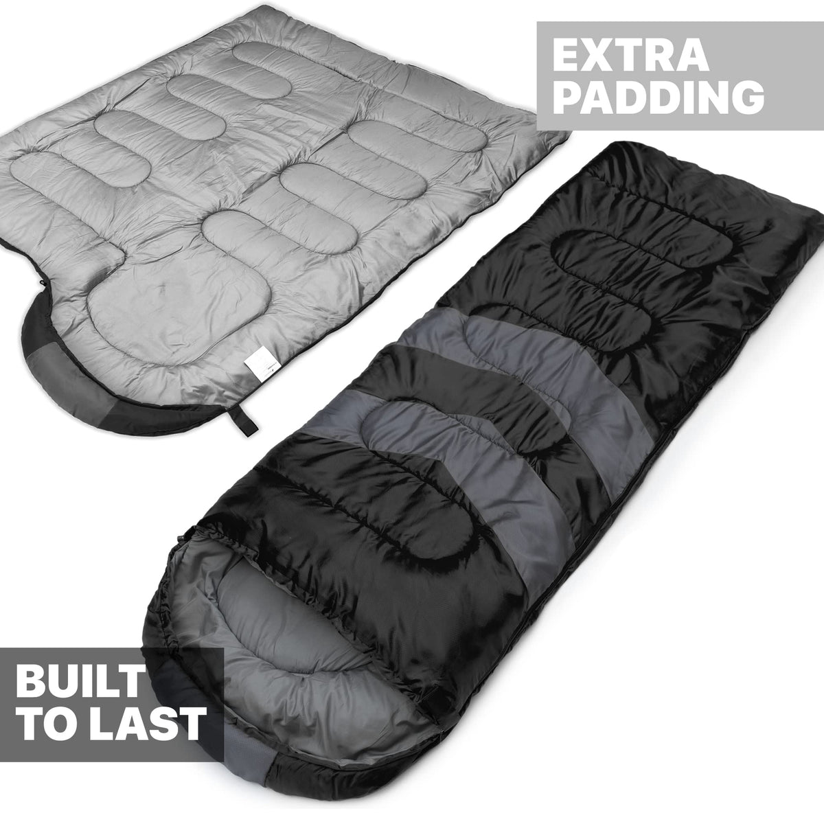 MalloMe Sleeping Bag for Adults Kids Boys & Girls for Winter, Fall & Spring - Single & Double - Waterproof Lightweight & Portable Backpacking Camping & Hiking Outdoor Travel with Compact Bag 🍁 All In One Marketplace Canada
