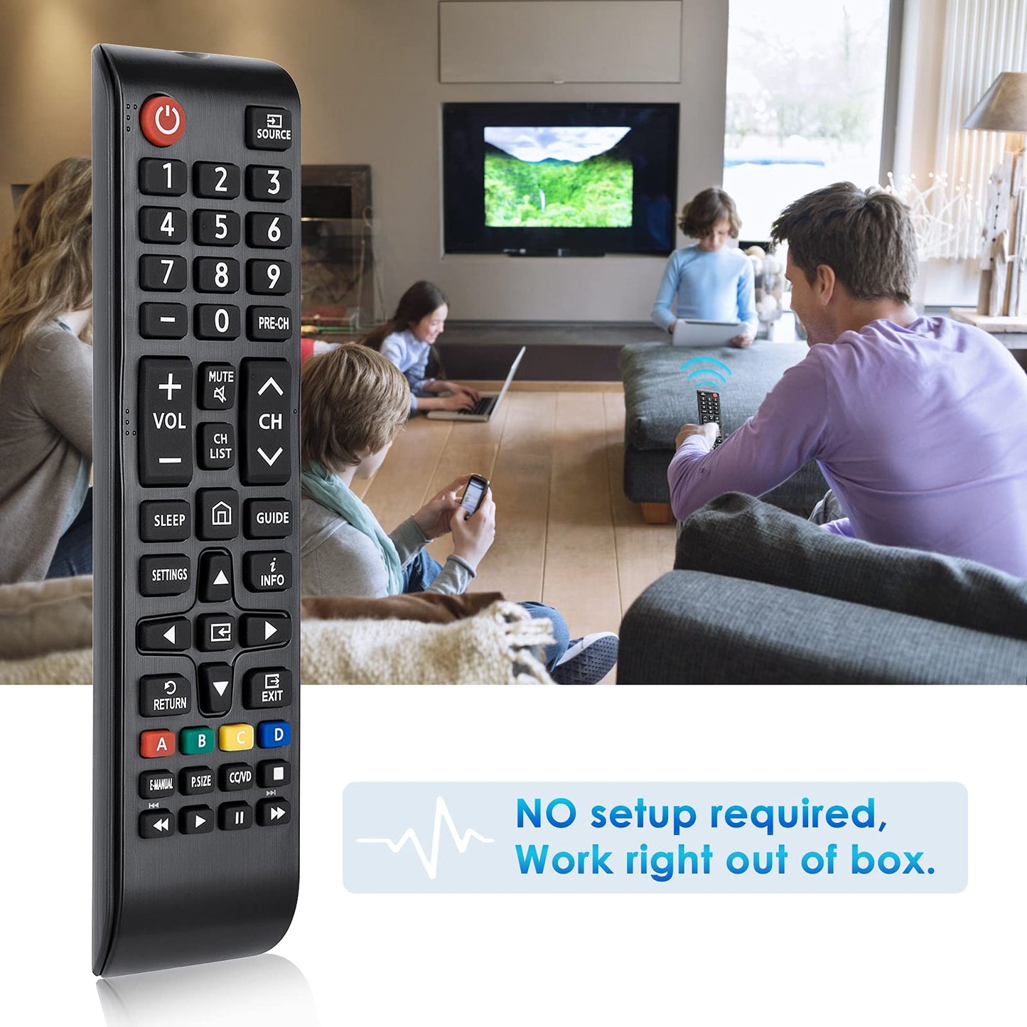 (Pack of 2) Universal Remote for Samsung TV Remote, Replacement for All Samsung Smart TV LED QLED UHD LCD HDTV Frame Curved 4K 8K 3D Series TV