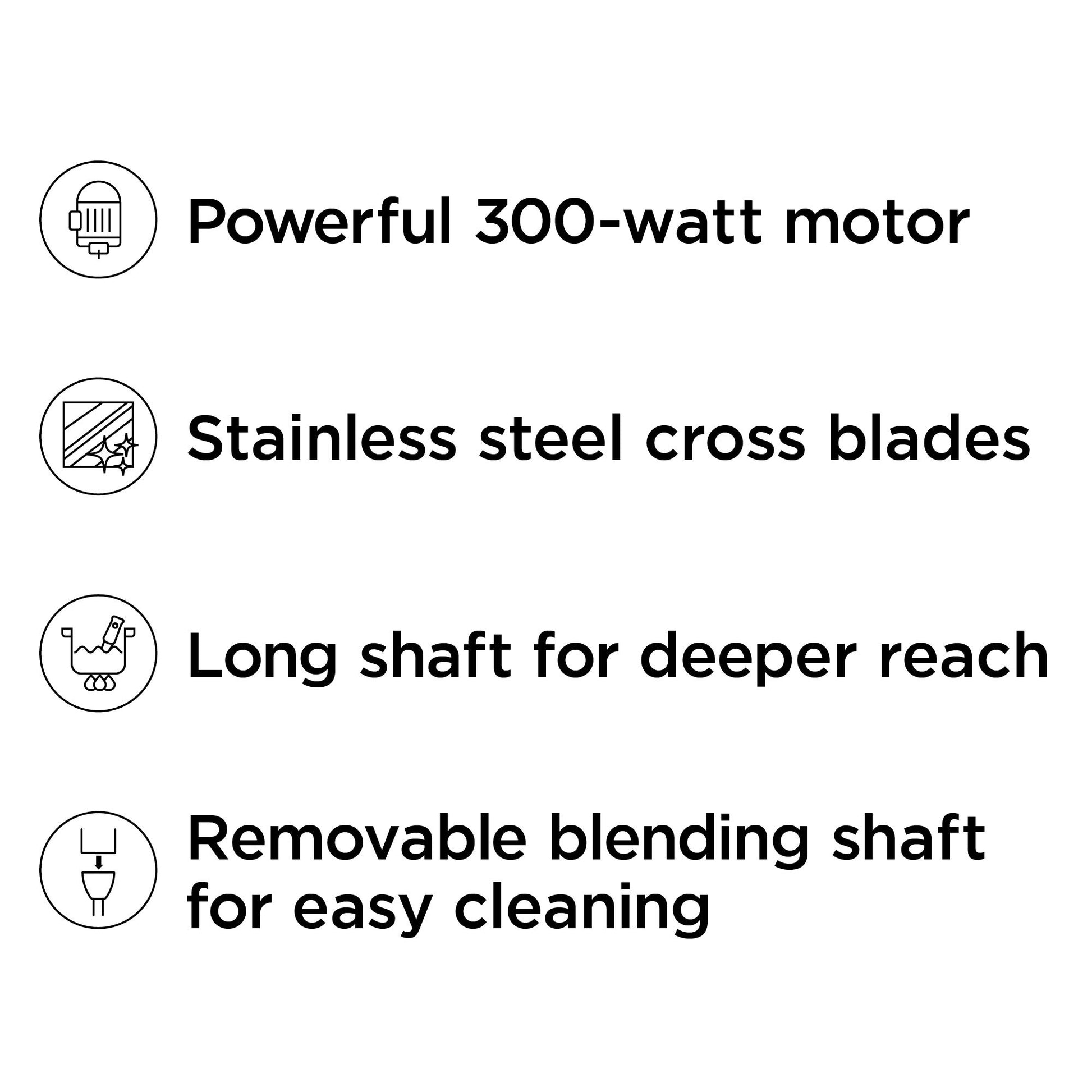 Chefman Immersion Blender, 300W Hand Blender with Stainless Steel Blades, Powerful Electric Ice Crushing 2-speed Control Handheld Food Mixer, Purées, Smoothies, Shakes, Sauces & Soups, Red Chefman