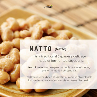 Herba Nattokinase Supplement 2000 FU – 100mg, 120 Delayed Release Capsules | Helps to Support Heart Health | Made in Canada - Available at All In One Marketplace Canada