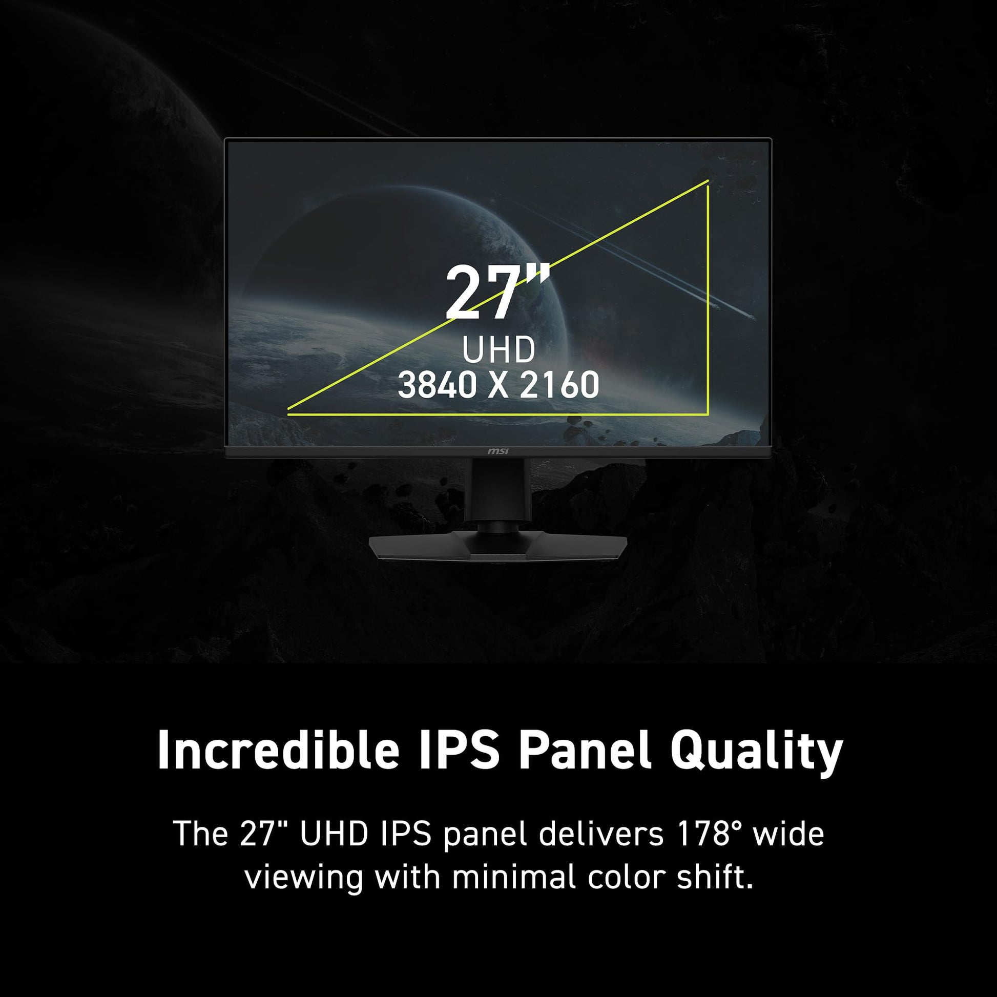 MSI MAG 275UPD E14 27-inch 3840 x 2160 (UHD) Gaming Monitor, 288Hz, Adaptive-Synch, HDMI, DisplayPort, VESA Mountable, Tilt, Height Adjustable, Speaker, 1ms, Black MSI
