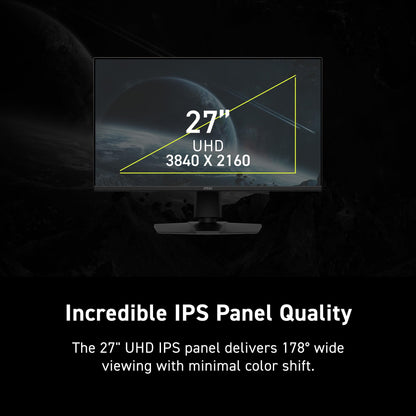 MSI MAG 275UPD E14 27-inch 3840 x 2160 (UHD) Gaming Monitor, 288Hz, Adaptive-Synch, HDMI, DisplayPort, VESA Mountable, Tilt, Height Adjustable, Speaker, 1ms, Black MSI