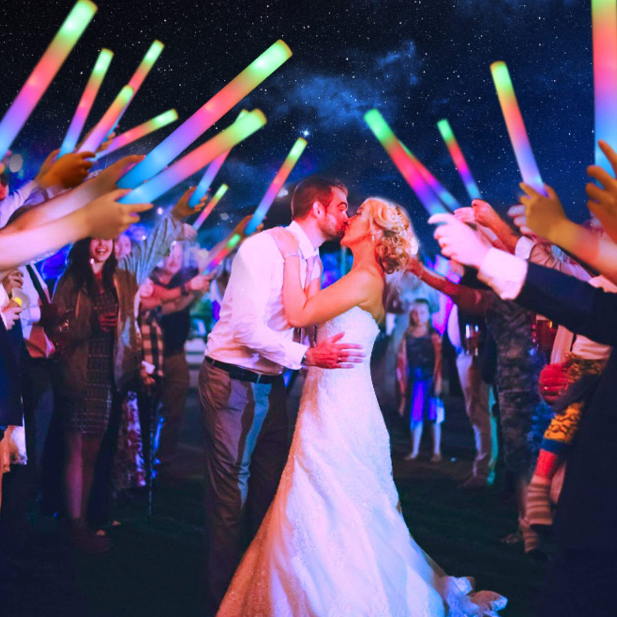 HONLYNE 44 PCS Foam Glow Sticks, Glow Sticks Bulk with 3 Modes Colorful Flashing, LED Light Sticks, Glow in Dark Party Supplies for Wedding, Raves, Birthday, Christmas, New Year 🍁 All In One Marketplace Canada