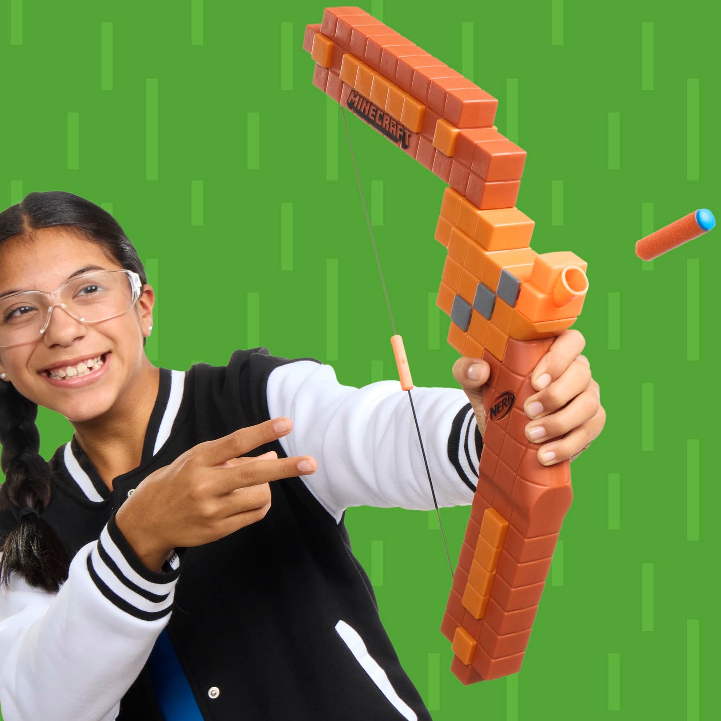 Nerf Minecraft Bow Dart Blaster, Pull-Back String Priming, 8 Nerf N1 Darts Compatible Only with Nerf N1 Dart Blasters, Ages 8+ Nerf