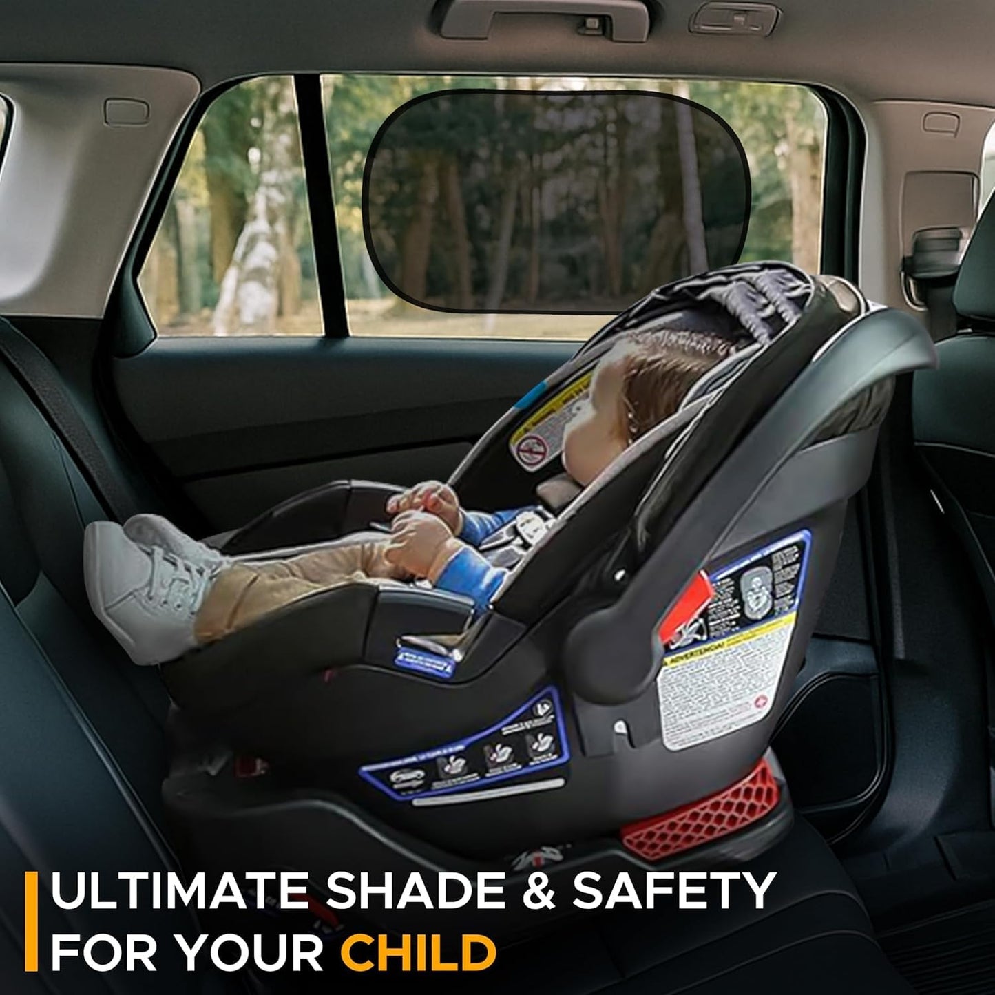 EcoNour Car Window Shades for Baby (4 Pack) - 20"x12" | Sun Shade for Car Window for Kids | Shades for Side Windows | Automotive Sun Protection from UV and Sun Glare | Baby Accessories