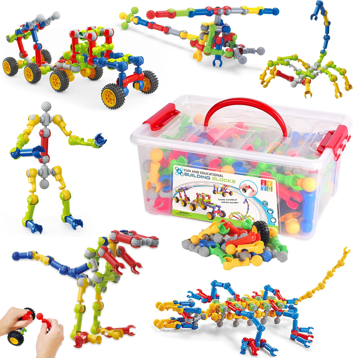 170 Pcs STEM Building Blocks Toys for Kids Ages 4-8, Birthday Gifts Boys 🍁 All In One Marketplace Canada