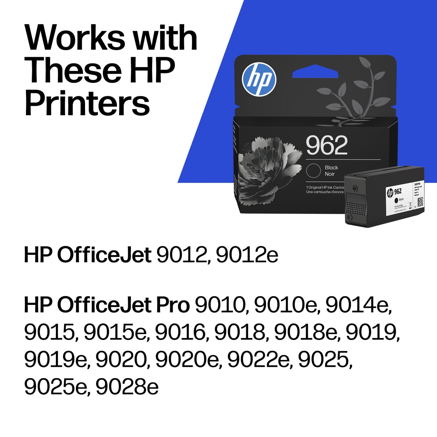 Original HP 962 Black Ink Cartridge | Works with HP OfficeJet 9010 Series, HP OfficeJet Pro 9010, 9020 Series | Eligible for Instant Ink | 3HZ99AN HP