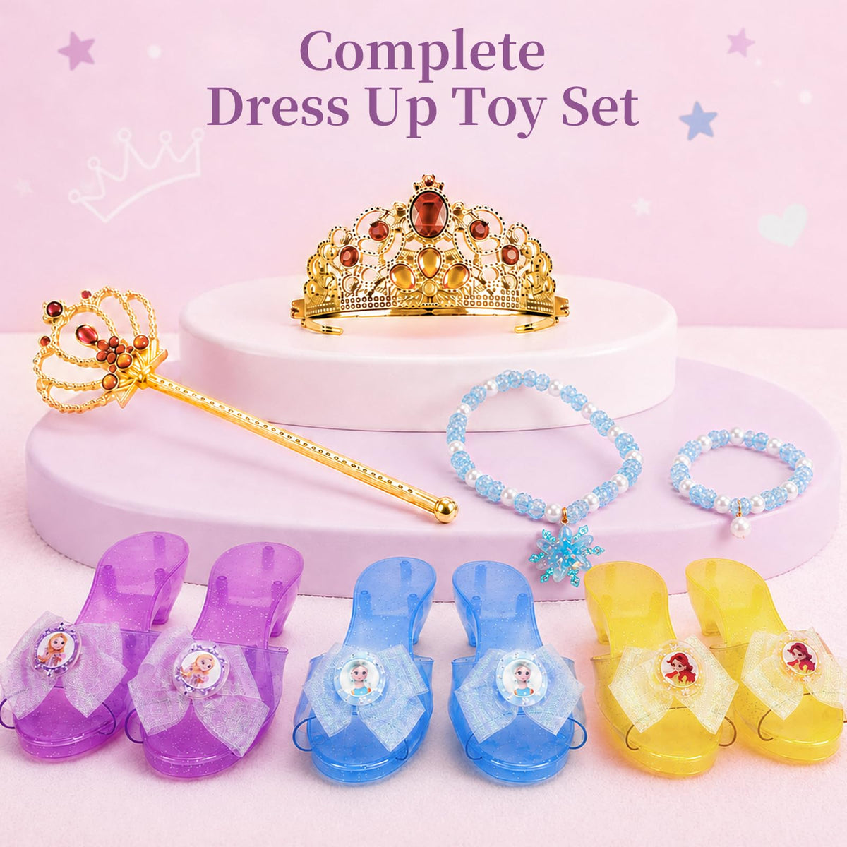 Meland Princess Dress Up for Girls 3-6, Kids Costume with Shoes & Toy 🍁 All In One Marketplace Canada
