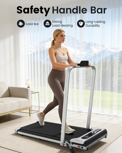 Yagud Walking Pad with 8% Incline, 3 in 1 Treadmill for Home & Office, 2.5HP Under Desk Treadmill with Handle, Portable Treadmill with Remote Control & Led Display, No Installation