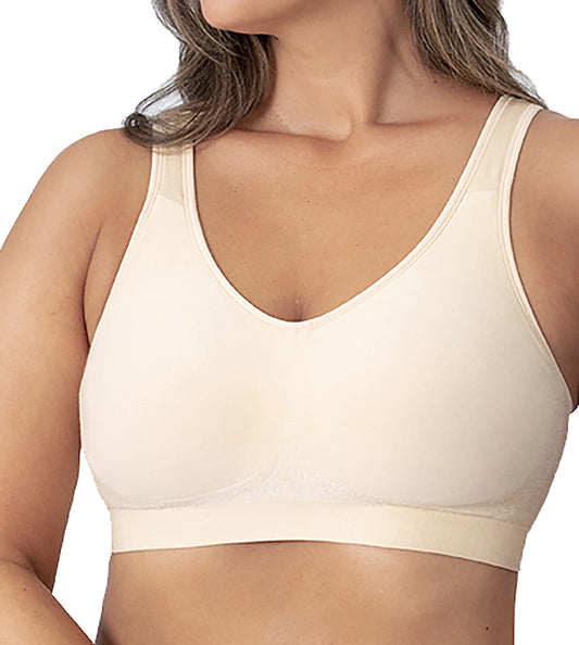 SHAPERMINT Wireless Bras for Women - Full Support Seamless Bralette, Compression Sports Bra, Plus Size Minimizer Bras, Padded Wirefree Bra for Women Nude