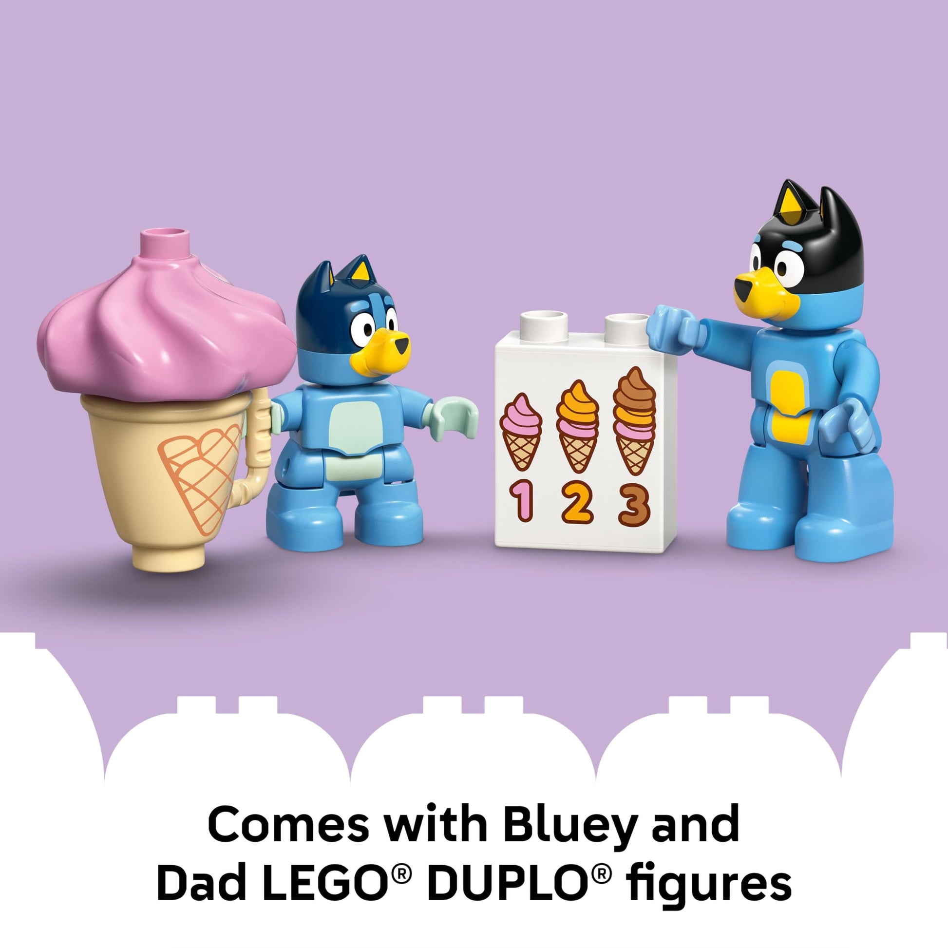 LEGO DUPLO Bluey Ice Cream Trip with Bluey - Toddler Toy for Kids, Boys, and Girls Ages 2+ - Includes Figure and Ice Cream Stand - Sensory Toy for Pretend Play - Preschool Gift Idea - 10458 LEGO