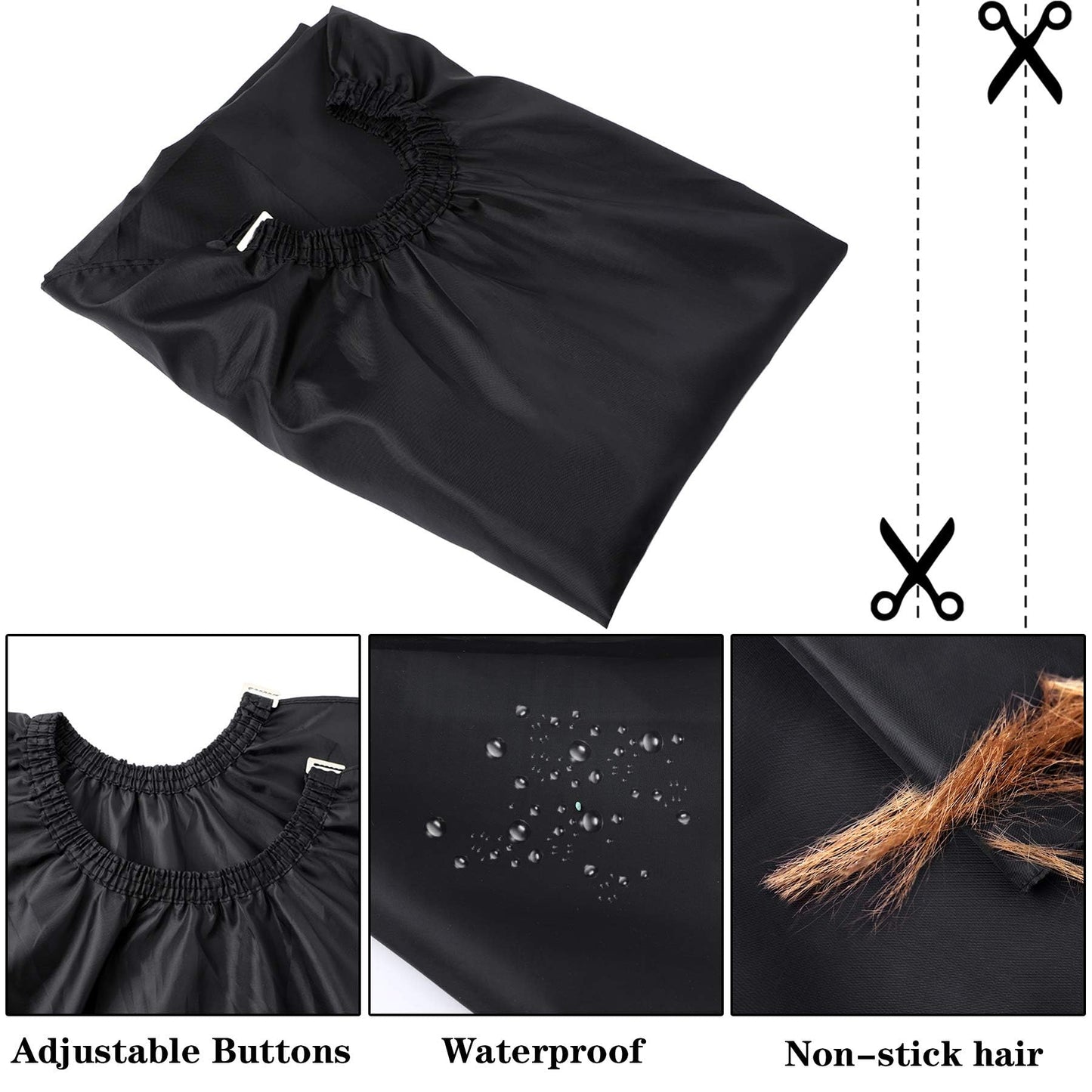 Professional Hair Cutting Cape with Neck Duster Brush, Salon Barber Cape, Hair Cutting Accessories (Solid color)
