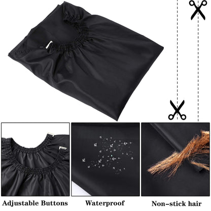 Professional Hair Cutting Cape with Neck Duster Brush, Salon Barber Cape, Hair Cutting Accessories (Solid color)