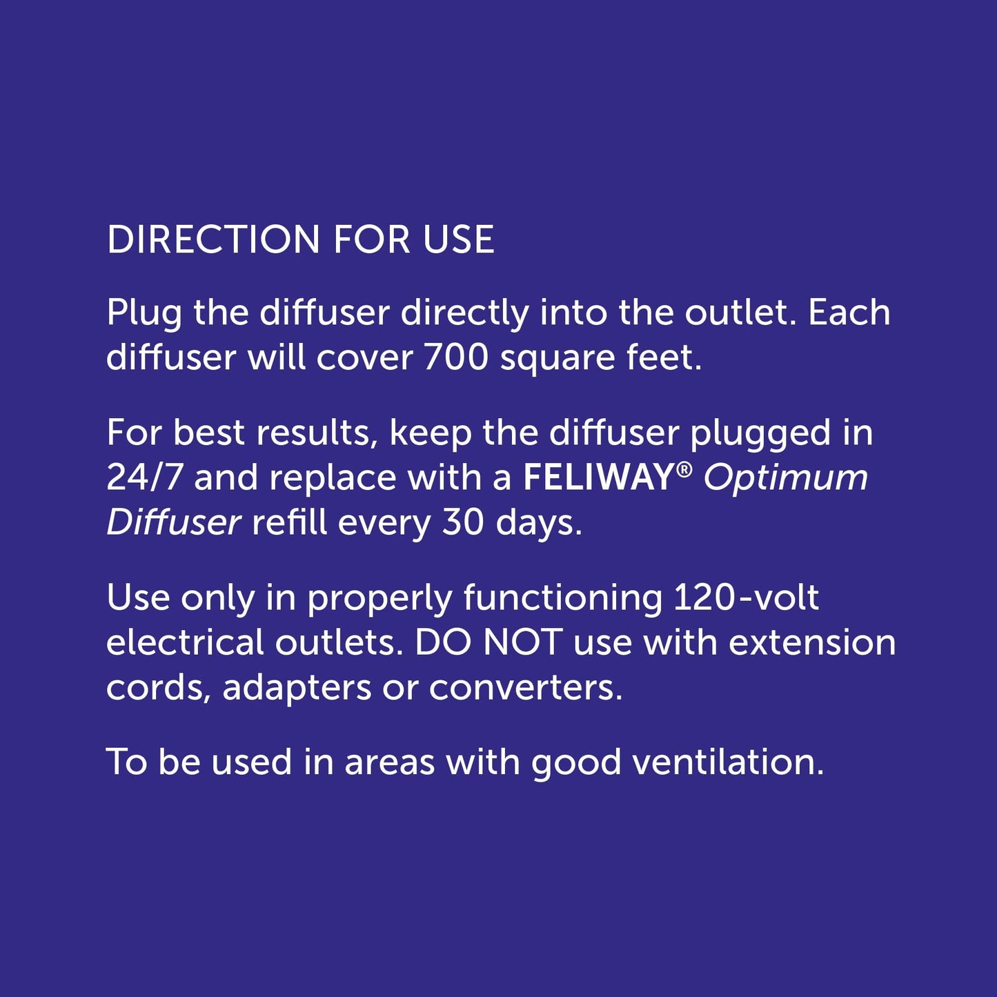 FELIWAY Optimum Diffuser Refill, Promotes Calmness AND Harmony in Cats & Kittens, VHP Registered NN.P5V2, includes 1 Refill, Lasts 30 Days, Cat Calming Pheromones, 48ml