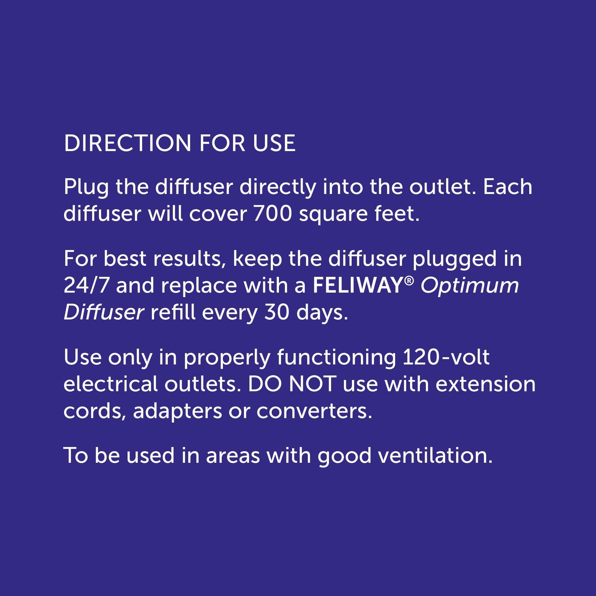 FELIWAY Optimum Diffuser Refill, Promotes Calmness AND Harmony in Cats & Kittens, VHP Registered NN.P5V2, includes 1 Refill, Lasts 30 Days, Cat Calming Pheromones, 48ml