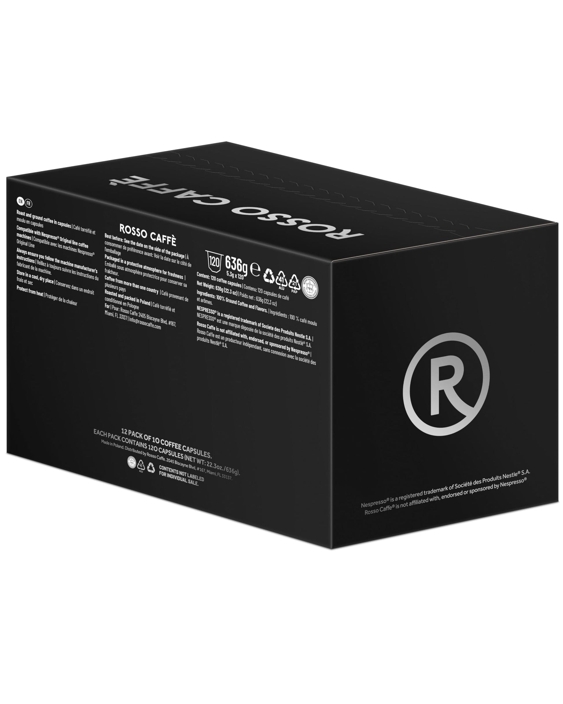 ROSSO CAFFÈ 120 Espresso Capsules for Nespresso Original Machines – Premium Flavored Coffee Pack with Vanilla, Crème Brûlée & Caramel