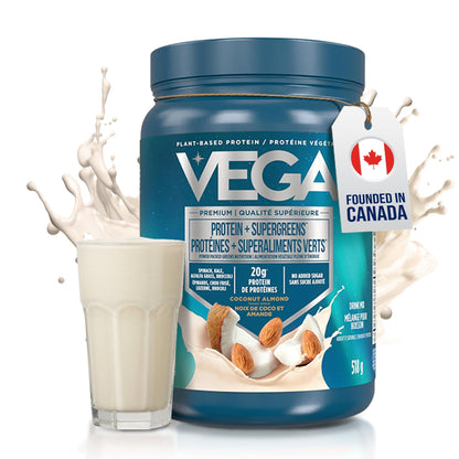Vega Protein + Supergreens Vegan Plant Based Protein Powder – 20g Organic Pea Protein, Dairy-free, Healthy Breakfast Shake – Coconut Almond, 18 Servings, 518 grams (Pack of 1)