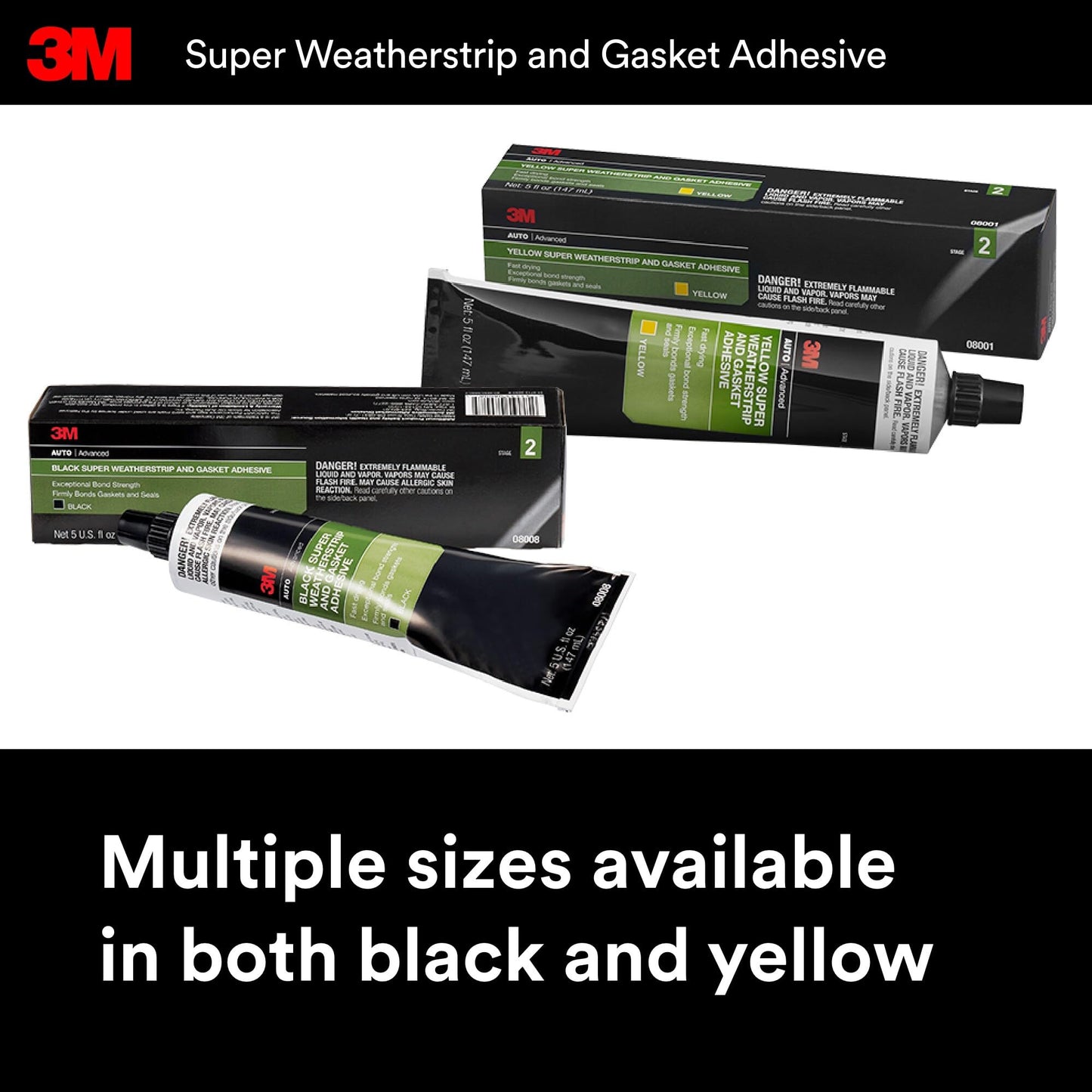 3M Super Weatherstrip and Gasket Adhesive, 5 fl oz., Forms Flexible, Waterproof Bond That Resists Vibration, Resists Oils, Solvents, Detergents and Temperature Changes For Permanent Repairs (08008) 🍁 All In One Marketplace Canada