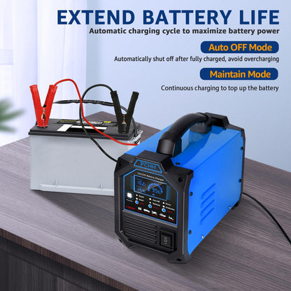 PCHH 12V 24V Car Battery Charger Heavy Duty, 0-15A Automatic Battery Maintainer, Smart Trickle Charger with Auto Shutoffs, Repair, Winter Mode, for Automotive Car Truck Motorcycle Lawn Mower Boat AGM 🍁 All In One Marketplace Canada