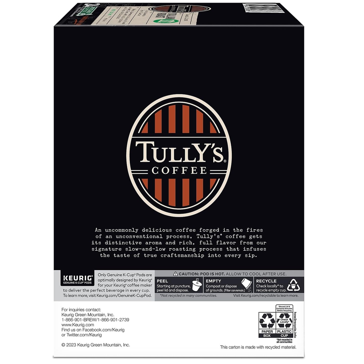 Tully's Certified Italian Roast Coffee K-Cup Pods for Keurig Coffee Makers, Box of 24 TULLY'S
