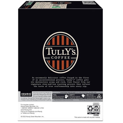 Tully's Certified Italian Roast Coffee K-Cup Pods for Keurig Coffee Makers, Box of 24 TULLY'S