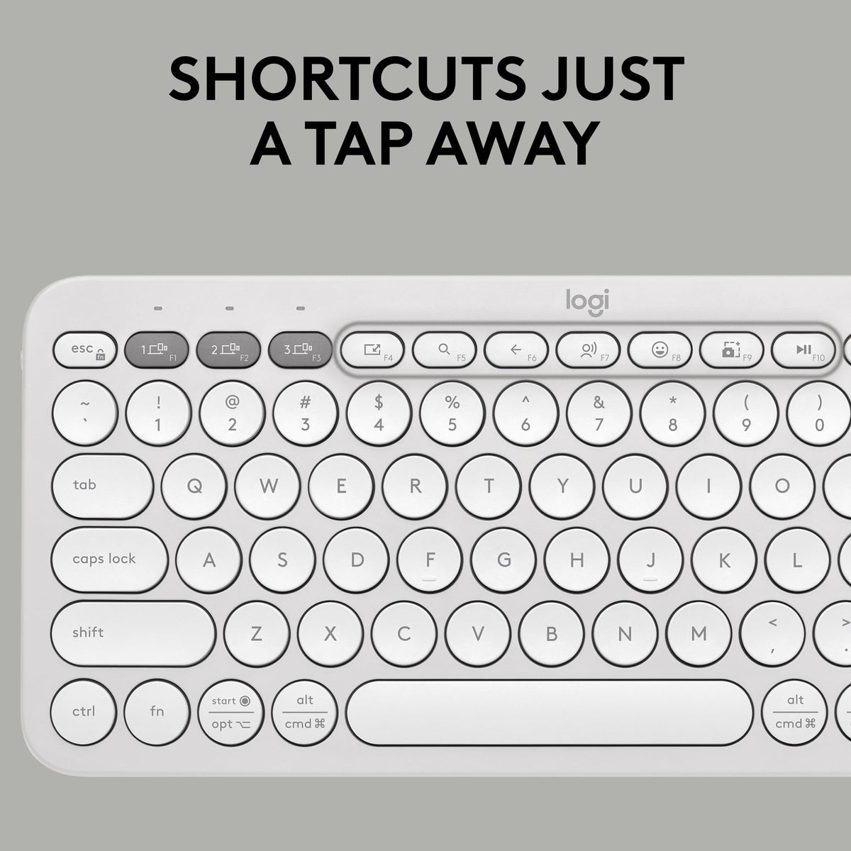 Logitech Pebble Keys 2 K380s Wireless Bluetooth Keyboard - Tonal White